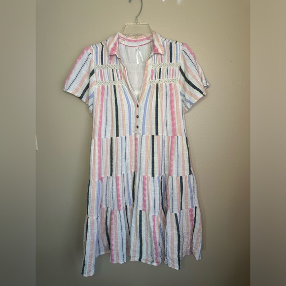 Anthropologie Dresses & Skirts - Anthropologie Multicolored Georgina Tiered Shirtdress